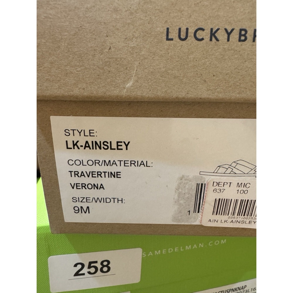 Lucky Brand Ainsley strappy sandals Travertine Size 9 Flat! - Picture 8 of 9